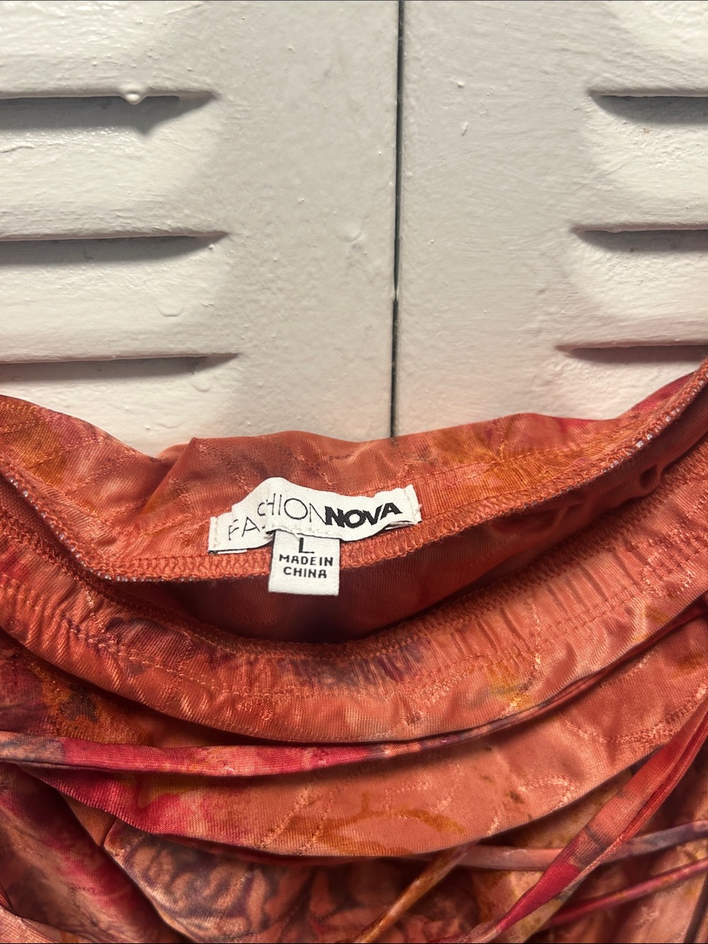 Fashion Nova Rust Red and Burnt Orange Maxi Dress with Laced Back - Picture 2 of 3